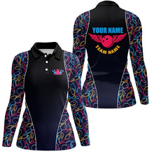 Load image into Gallery viewer, personalized bowling shirt for women – custom name design side view