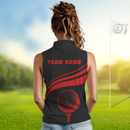 Personalized sleeveless polo golf shirts for women custom black and red golf shirts team golf jersey NQS11075
