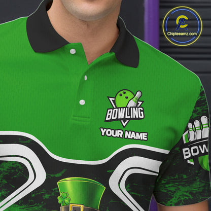 Funny Bowling and Beer Green Shamrock Bowling shirts for Men Custom St Patrick Team bowling Jerseys NQS11672