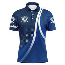 Load image into Gallery viewer, Mens polo golf shirts custom name mens golf clothing, personalized team golf tops for mens | Blue NQS5775