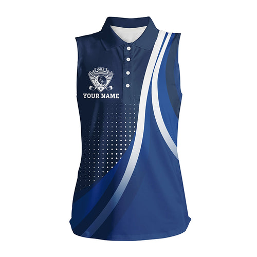 Women's golf sleeveless tops custom blue ladies golf clothing, personalized team golf gifts for women NQS5775