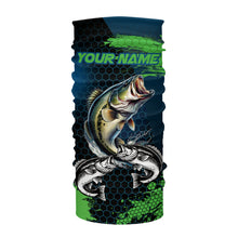 Load image into Gallery viewer, Blue and Green Camo Largemouth Bass fishing custom Bass fishing jerseys, personalized fishing gifts NQS9218