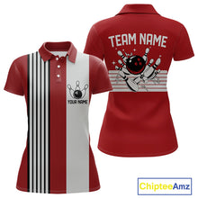 Load image into Gallery viewer, Retro Black and red stripe Bowling shirts For Women custom bowling team jerseys Bowler Outfits NQS11096