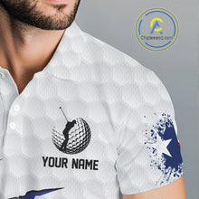Load image into Gallery viewer, Personalized Texas Flag Men golf polo shirts, Custom Patriotic Golf Team Shirts For men NQS10156