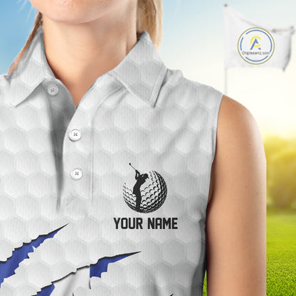 Personalized Texas Flag Women sleeveless polo shirt, Custom Patriotic Golf Team Shirts For ladies NQS10156