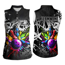 Load image into Gallery viewer, Colorful bowling jerseys Sleeveless Polo Shirt Custom Bowling Team shirts for bowler | White NQS9729