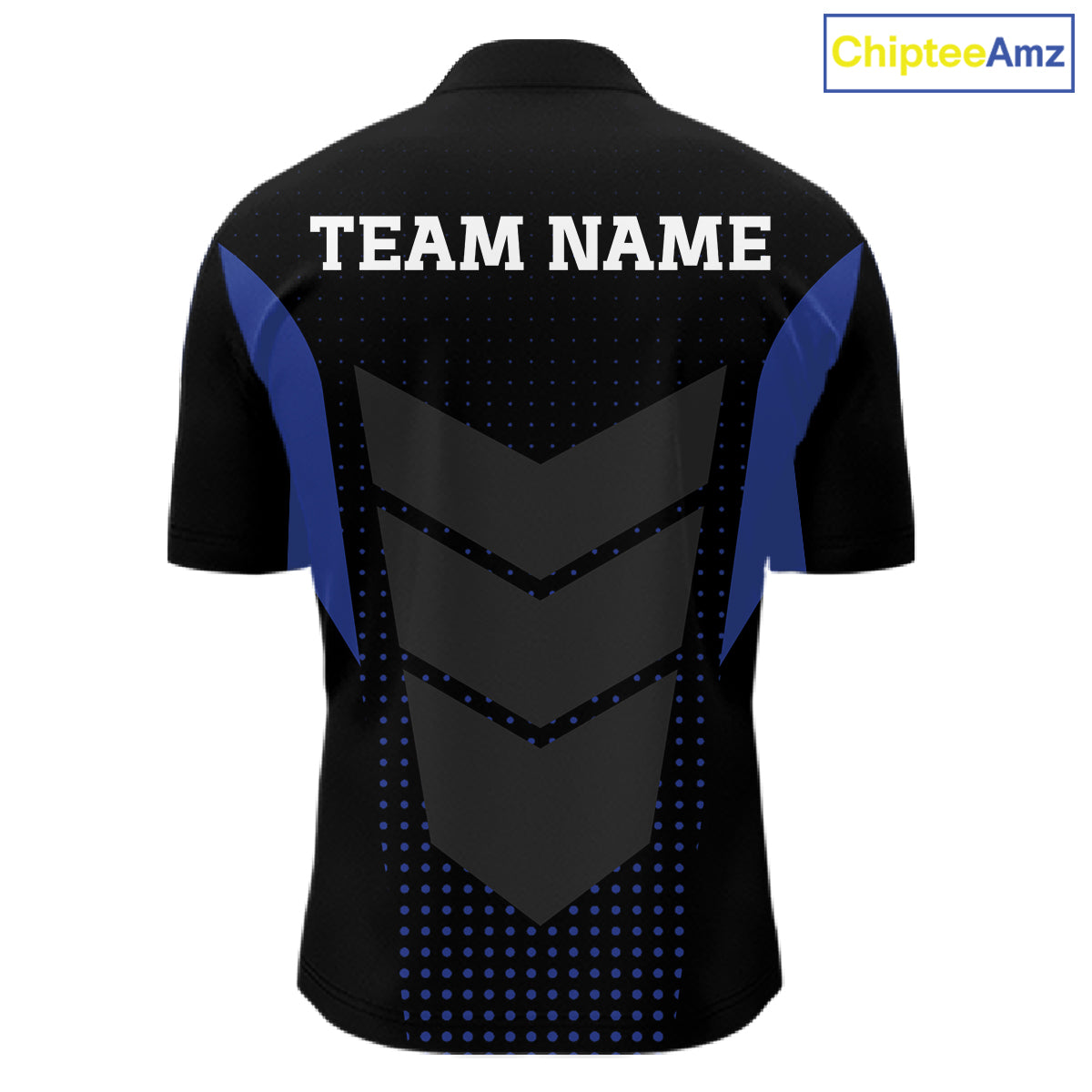 Navy blue and Black Mens Bowling Jerseys Custom Team bowling polo shirts for men, bowling zip jerseys NQS11532