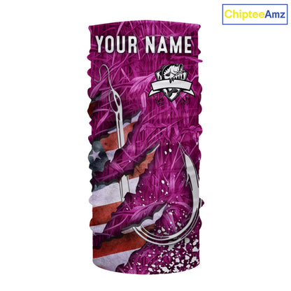 American flag fish hook pink camo fishing custom sun protection performance long sleeve fishing shirt NQS10011