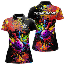 Load image into Gallery viewer, Colorful bowling jerseys Bowling Polo, 1/4 Zip Shirt for Women Custom Bowling Team shirts for bowlers NQS9770