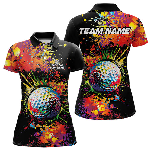 Colorful Golf ball jersey Golf Polo Shirts For Women Custom Team Name golf uniform for ladies NQS9771