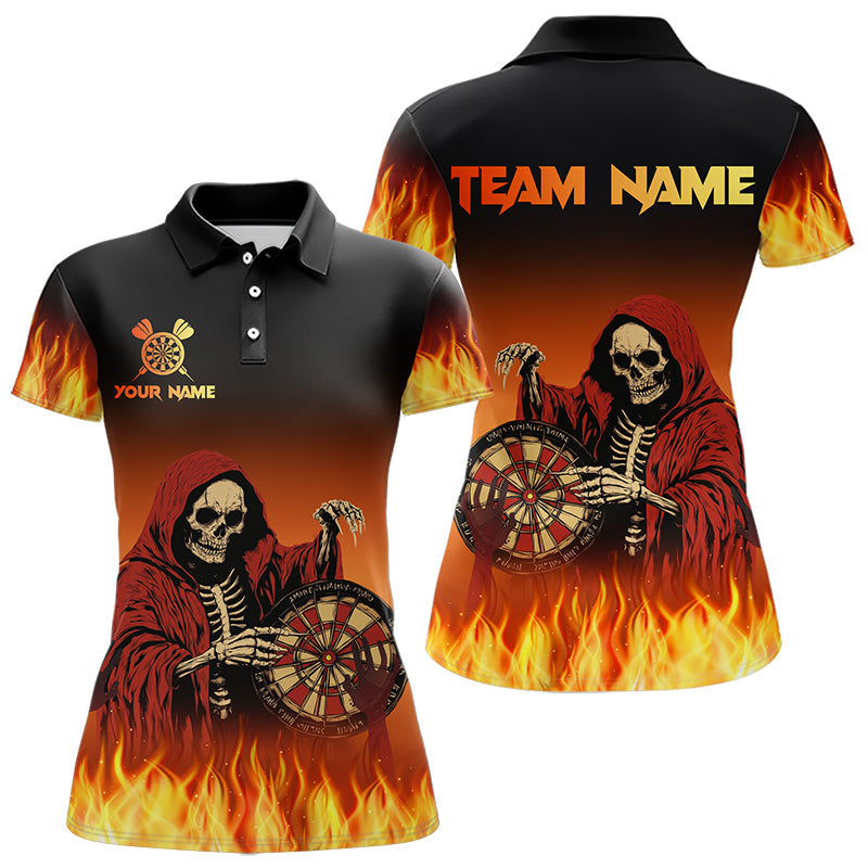 Flame Skull Reaper Darts Shirts For Women Custom Team Darts Jersey Outfit NQS9447