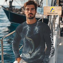 Load image into Gallery viewer, Sailfish fishing Lightning thunder Custom UV protection Sailfish fishing long sleeve shirt jerseys NQS10036