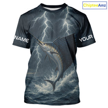 Load image into Gallery viewer, Sailfish fishing Lightning thunder Custom UV protection Sailfish fishing long sleeve shirt jerseys NQS10036