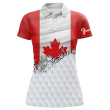 Load image into Gallery viewer, Womens golf polo shirts custom Canadian Flag white golf ball skin patriotic golf attire for ladies NQS7946