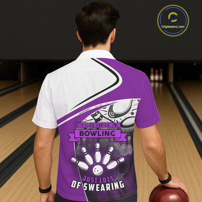 Funny Bowling Hawaiian Shirt custom name There is no crying in bowling just lots of swearing | Purple NQS11351