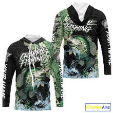 Load image into Gallery viewer, Personalized Crappie Fishing green scales compass fishing shirts Custom tournament fishing jerseys NQS11154
