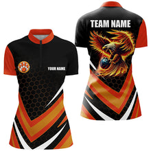 Load image into Gallery viewer, Eagle Flame Bowling Shirts For Women, Fire Eagle Bowling Team Shirts Bowler Jerseys | Orange NQS8390