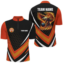 Load image into Gallery viewer, Eagle Flame Bowling Shirts For Men, Fire Eagle Bowling Team Shirts Bowler Jerseys | Orange NQS8390