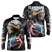 Load image into Gallery viewer, Personalized Eagle American flag Golf Polo Team Shirts For Men Custom Patriotic Mens Golf attire NQS9620