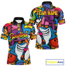 Load image into Gallery viewer, Funny Shark Bowling Shirts For Men Custom Colorful Shark Bowling outfit, Team Bowling Jersey NQS9815