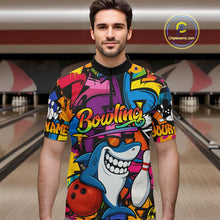 Load image into Gallery viewer, Funny Shark Bowling Shirts For Men Custom Colorful Shark Bowling outfit, Team Bowling Jersey NQS9815