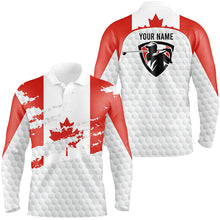 Load image into Gallery viewer, Canadian flag men golf polo shirts custom golf outfit mens, personalized patriot team golf Polo shirt NQS7712