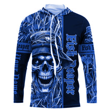 Load image into Gallery viewer, Fish reaper fishing blue camo UV protection custom fishing shirts, fishing shirts NQS2444