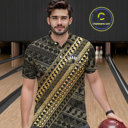 Yellow and Black tribal pattern Bowling and Beer shirts for men custom Team Bowling jerseys outfit NQS9928