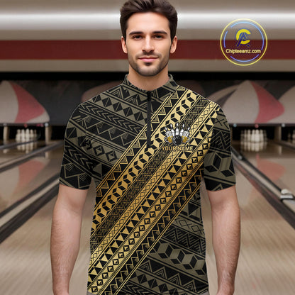 Yellow and Black tribal pattern Bowling and Beer shirts for men custom Team Bowling jerseys outfit NQS9928