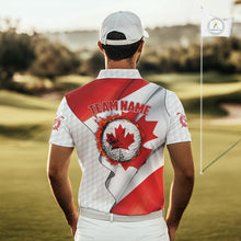Load image into Gallery viewer, Canadian Flag Golf Polo Shirts For Men Custom team golf jerseys, patriotic golf shirts NQS9929