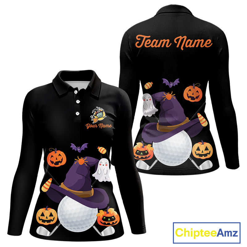 Funny pumpkin golf ball clubs Women's polo golf shirts Custom Halloween team golf jerseys NQS10807
