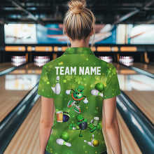 Load image into Gallery viewer, Funny Green shamrock Lucky Bowling Shirts for Women Custom St Patrick Day Team bowling jerseys NQS9325