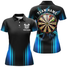 Load image into Gallery viewer, Black and Blue Light Dart Polo, Quarter Zip Shirt For Women Custom Dart Jerseys For Team NQS9132