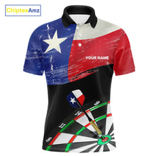 Load image into Gallery viewer, Texas Flag Dartboard Shirt for mens Custom Dart jerseys for team, patriotic dart league shirts NQS11408