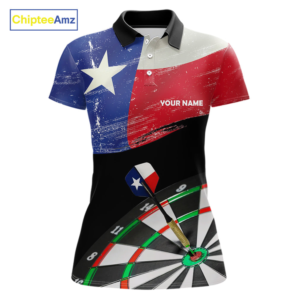 Texas Flag Dartboard Shirt for Women Custom Dart jerseys for team, patriotic dart league shirts NQS11408