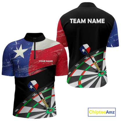Texas Flag Dartboard Shirt for mens Custom Dart jerseys for team, patriotic dart league shirts NQS11408