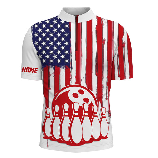 Custom bowling shirt for men – personalized team jersey front view