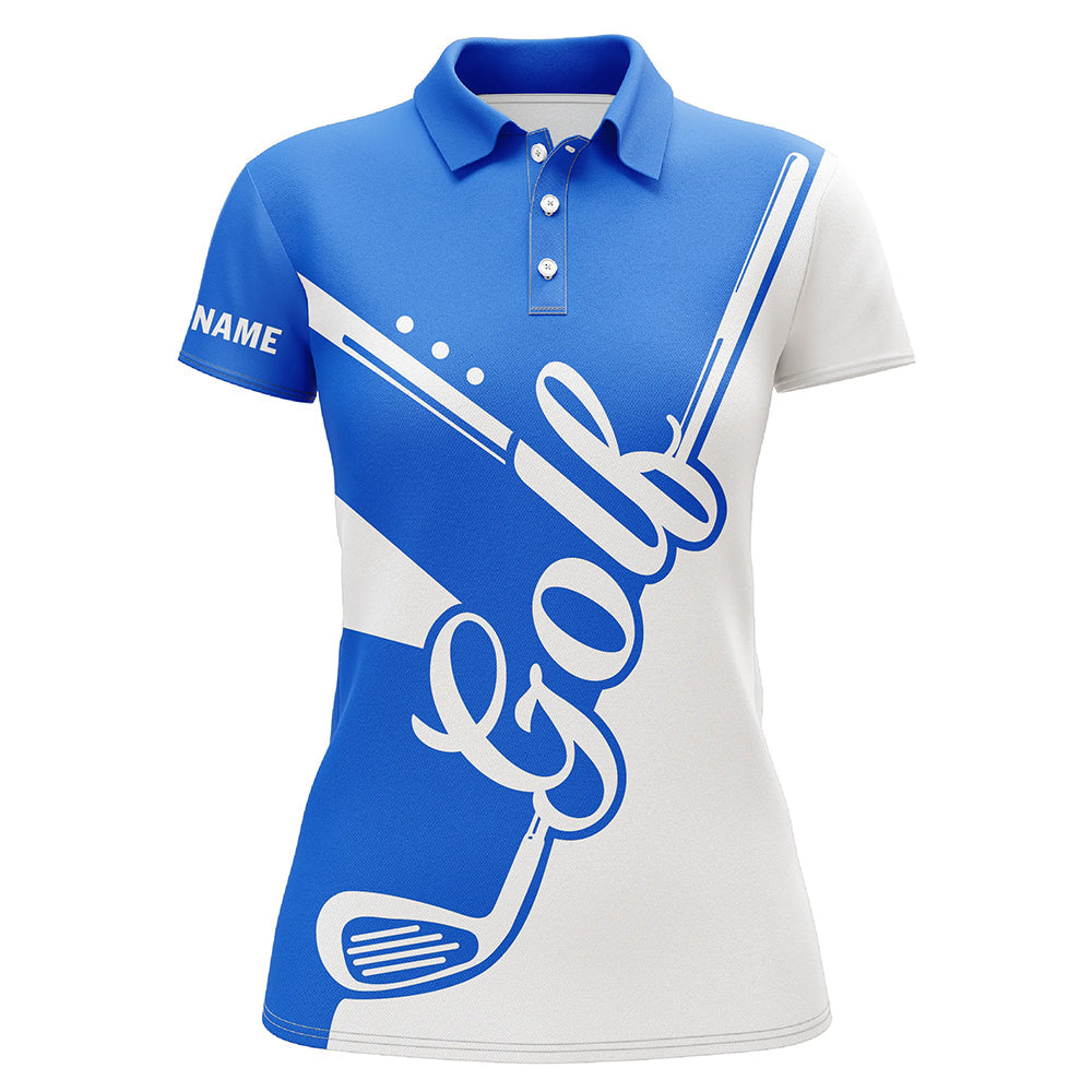 Blue and white golf clubs Womens Golf Polo Shirts custom golf tops for women, lady golf apparel NQS9141