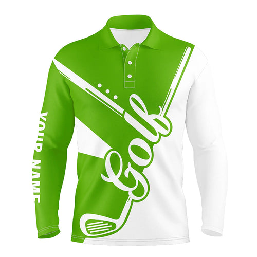 Green and white golf clubs Mens Golf Polo Shirts custom golf tops for men, men's golf apparel NQS9142