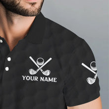 Load image into Gallery viewer, Black and White Retro American Flag Mens golf polo shirts custom team patriotic golf gifts golfer NQS9663