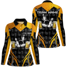 Load image into Gallery viewer, Black Camo Bowling Beer customize bowling shirts for women, Team bowling jerseys gift for bowlers NQS8224