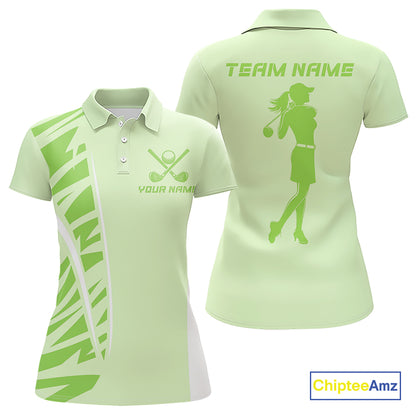 Green Women golf polo shirts custom golf outfits for ladies, Gift for golf lovers NQS10849