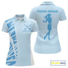 Load image into Gallery viewer, Blue matching golf polo shirts for couples custom couples golf outfits, Gift for golf lovers NQS10850