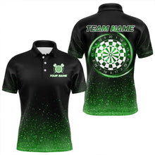 Load image into Gallery viewer, Black &amp; Green glitter Lucky Darts Shirt For Men Custom St Patrick Day Darts Jersey for Team NQS9363