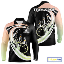 Load image into Gallery viewer, Pink and Green Gradient Bowling Shirts For Men Custom Bowling Team League Jersey, Gift For Bowler NQS10433