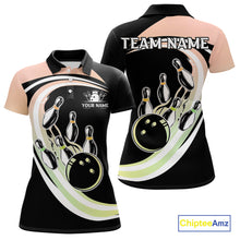 Load image into Gallery viewer, Pink and Green Gradient Bowling Shirts For Women Custom Bowling Team League Jersey, Gift For Bowler NQS10433