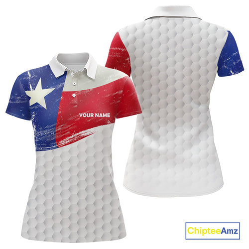 Women golf polo shirts Texas flag patriotic custom ladies golf shirts, gift for the golfers NQS9968