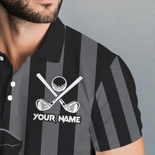 Load image into Gallery viewer, Personalized Black American flag Lightning thunder Custom Golf polo Team Shirts For Men golf apparel NQS9540