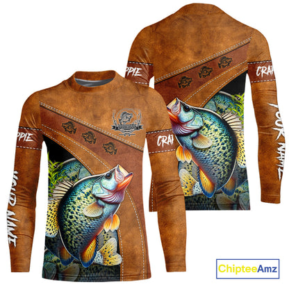 Crappie fishing UV protection custom name fishing shirts, performance shirts for men, women, kid NQS10264