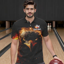 Load image into Gallery viewer, Flame Eagle Mens Bowling Polo, Quarter Zip Shirt Custom team Mens bowling outfit gifts for bowlers NQS9708